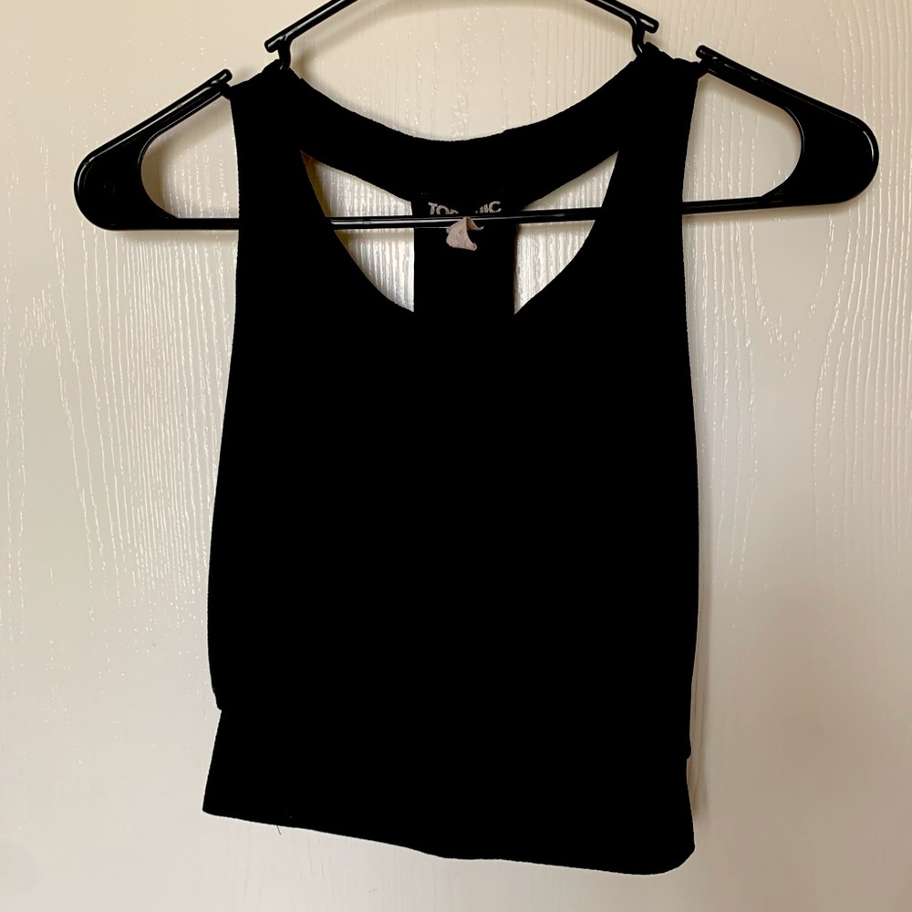 Black open backed crop top